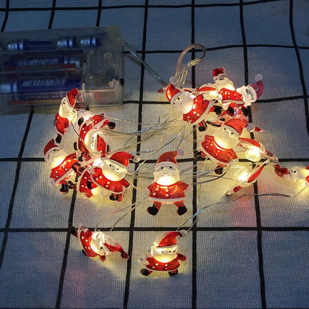 2 м 20LED рождественские гирлянды светильник Санта Клаус Снежинка дерево