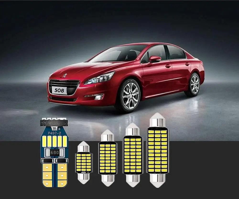 6 шт. Внутреннее освещение для Peugeot T10 2008 205 206 207 208 GT 3008 301 307 308 4007 1990-2019 | Автомобили и