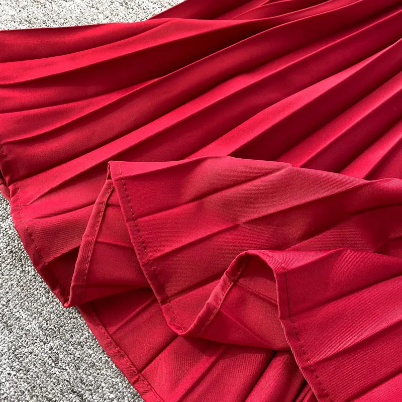 

Teeuiear Vintage Slim v neck Bandage Long pleated bandage Dress autumn vestido de fiesta Party Elegant Women tunic office dress