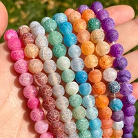 natural stone purple matte frost cracked dream fire dragon veins agates round beads for jewelry making diy handmade bracelet
