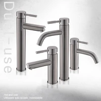 new arrival hot and cold water mixer brushed 304 stainless steel bathroom faucet basin tap bath sink faucet
