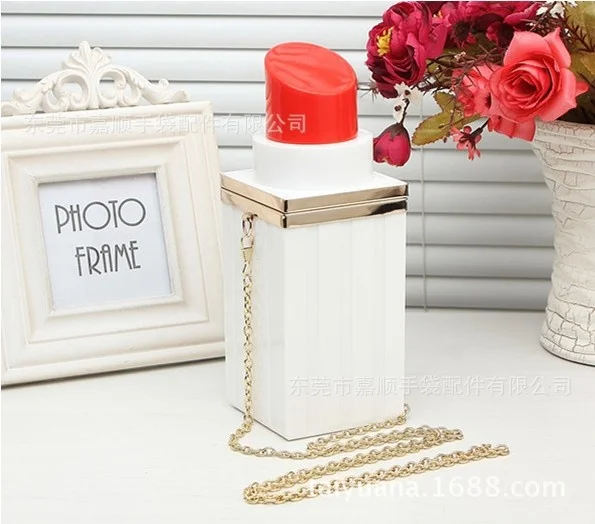 

2021 new cool fashion acrylic handbag chain bag mouth red bag One Shoulder Messenger Bag Dinner Bag