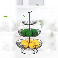 countertop fruit basket holder decorative tabletop stand perfect for vegetables snacks kitchen household items 3 tier black