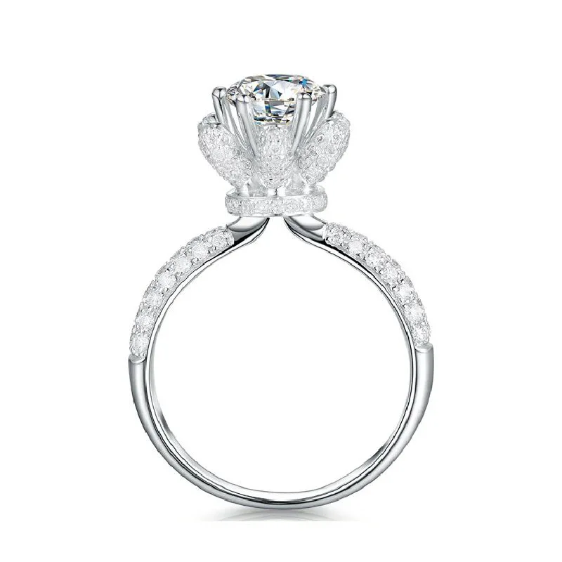 

Классическое модное высококачественное обручальное кольцо с одним бриллиантом, женское элегантное темпераментное ювелирное изделие для д...