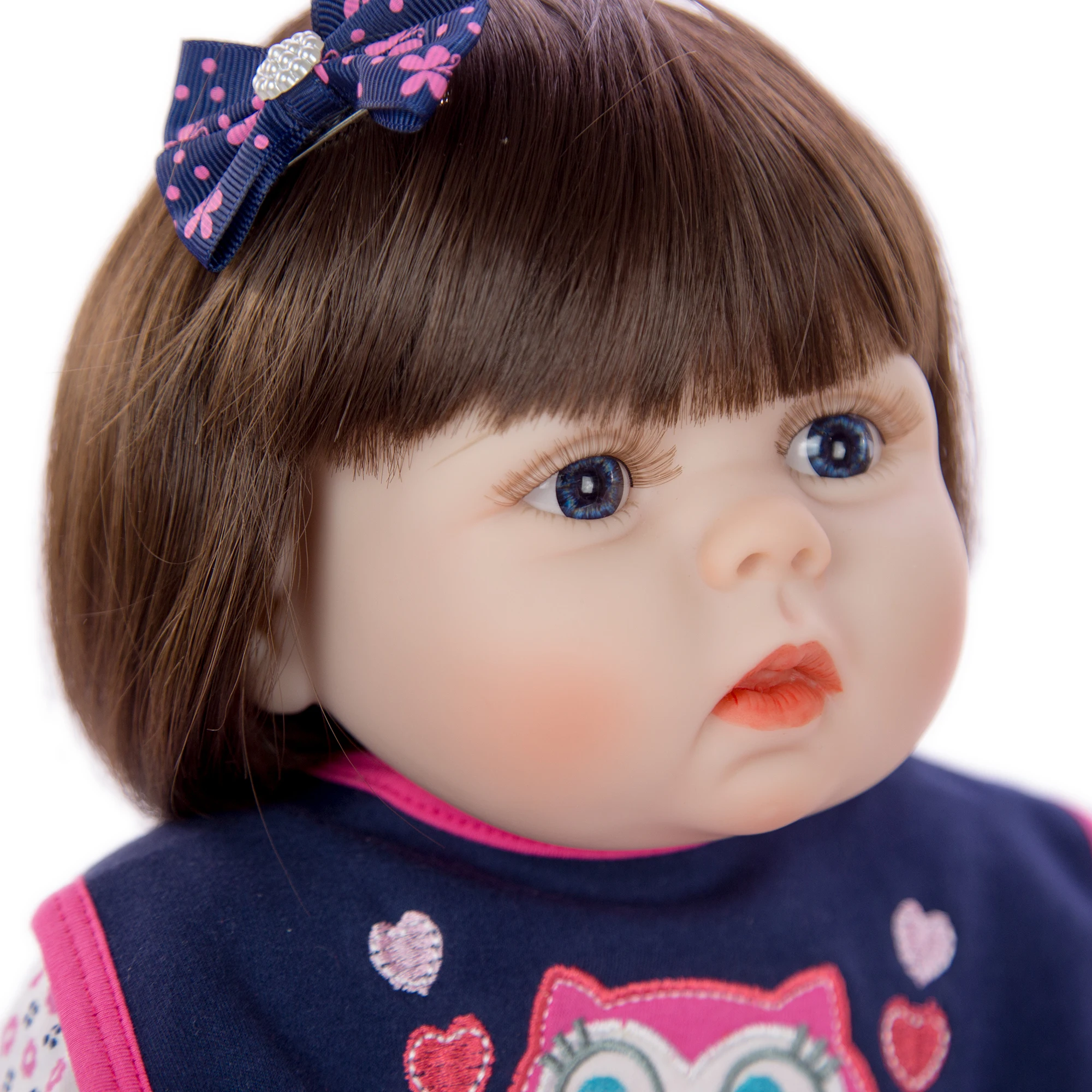

KEIUMI 57 CM Lifelike Baby Doll Toy Full Silicone Dolls Fashion Reborn Boneca Menina Mid-long Hair Christmas Children's Day Gift