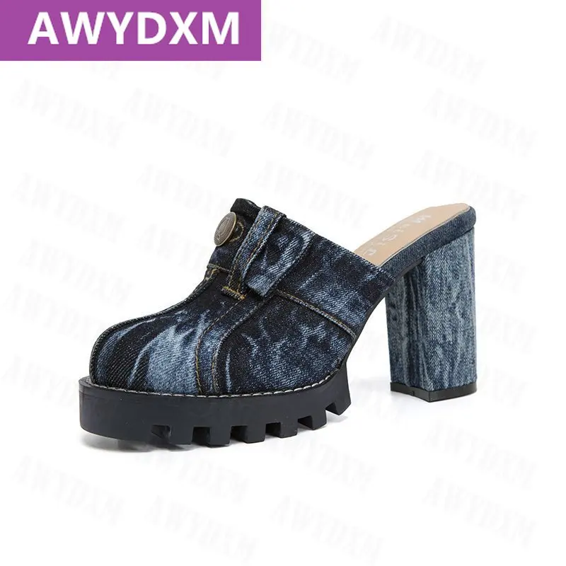 

Women's Shoes 2021 New Summer Autumn High Heels Sandals Fashion Designer Mixed Color Slippers Pumps Sezy Dress Flip Flops Mujer