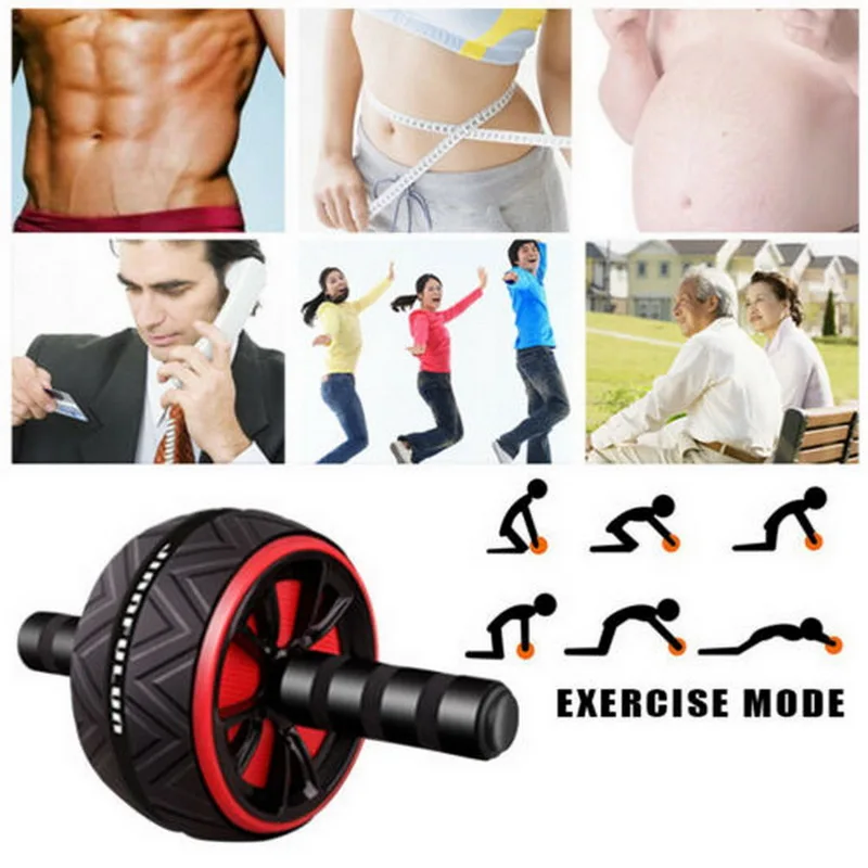 

Silent TPR Abdominal Wheel Roller Trainer Fitness Equipment Gym Home Exercise Body Building roller Belly Core Trainer