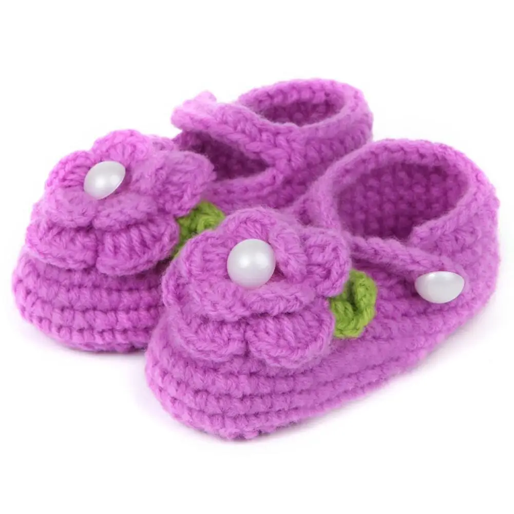 Buatan Tangan Baru Lahir dengan Bayi Anak Laki-laki Gadis Crochet Merajut Balita Sepatu