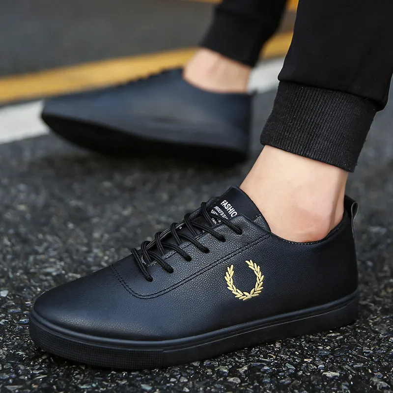 2021 new casual shoes breathable non-slip wear-resistant board spring fashion trend leather white men | Обувь