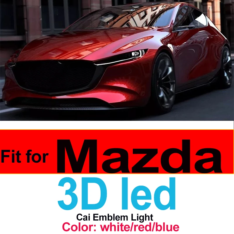 

For 2 3 6 8 CX7 3D LED Light Emblem Cover Shine Auto Trunk Badge Badge Car Logo Sticker Decoration Decoration Car Styling