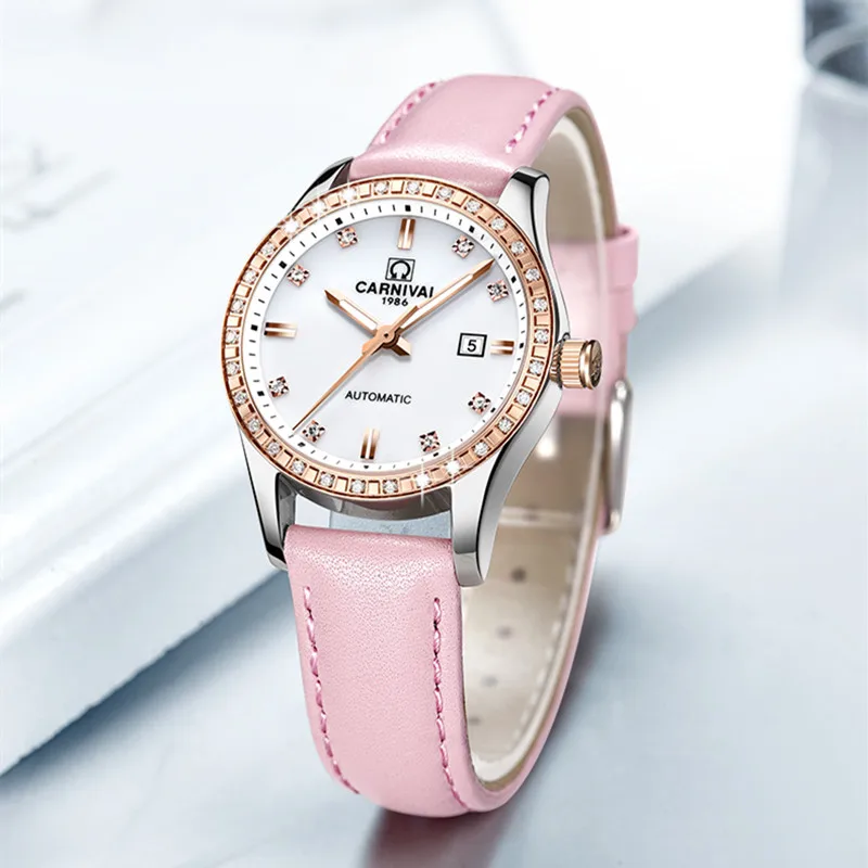 Карнавальные автоматические механические Женские часы женские ведущей марки