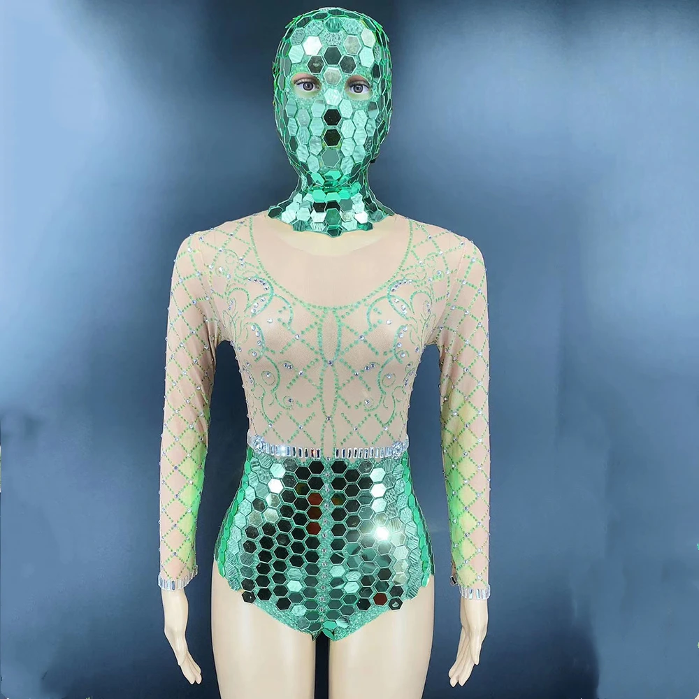 Газовое Сетчатое перспектива Сияющий зеркало со стразами блестками боди