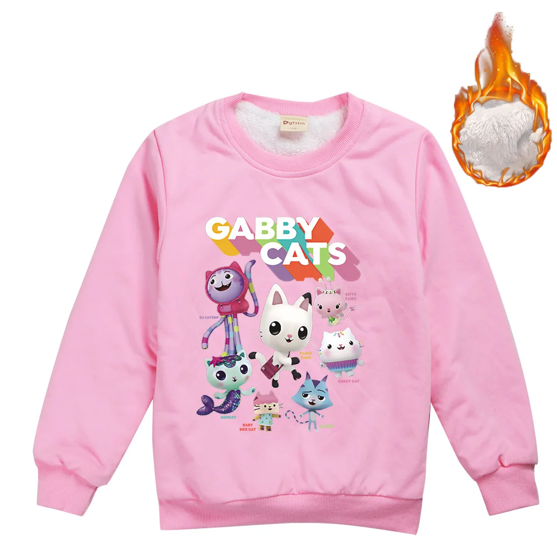 

2021 Winter Kids Gabbys Dollhouse Cats Clothes Boys Thicken Warm Winter Coat Outwear Baby Girls Cartoon CAT-TASTIC Sweatshirt