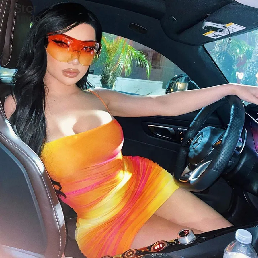 Женское платье на шнуровке Sisterlinda неоновое облегающее мини Пляжное Платье для