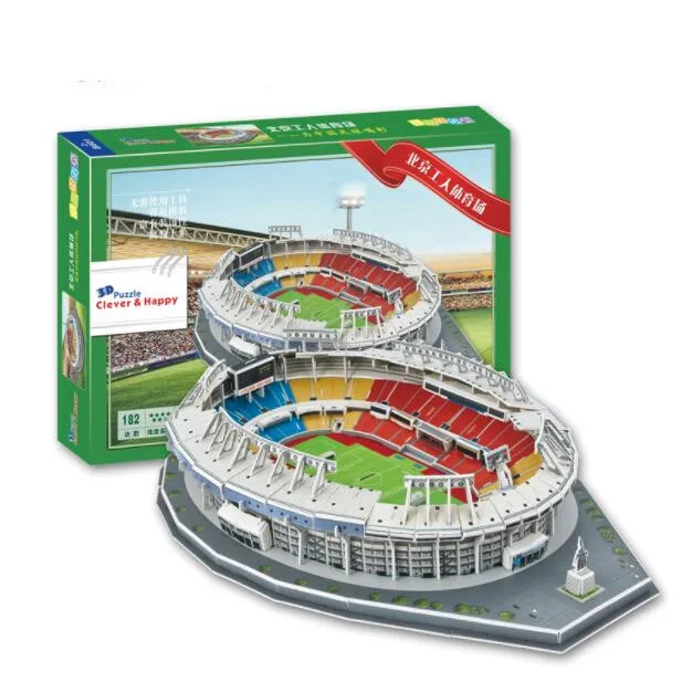 Фото 3D-Пазл сделай сам из бумаги для футбольного стадиона Пекин | Игрушки и хобби