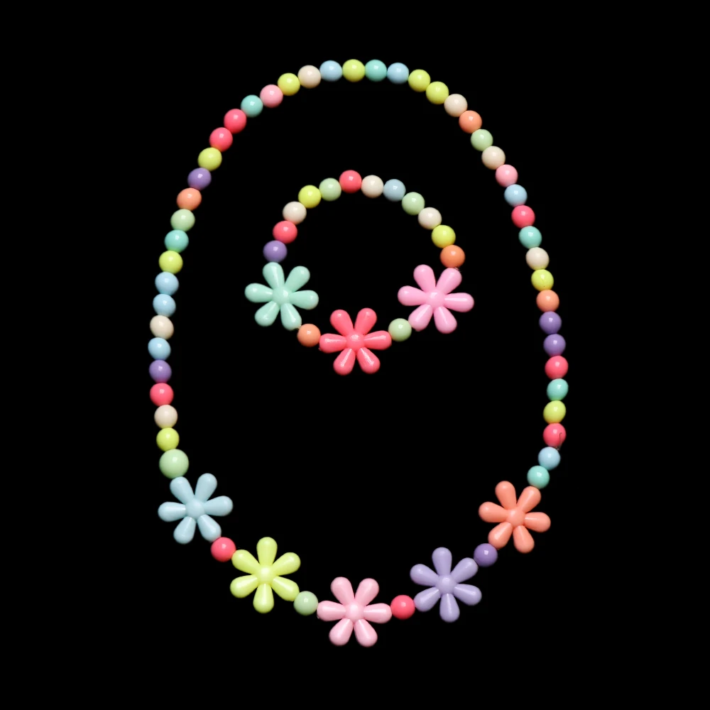 Ожерелье и браслет ручной работы для малышей 1 комплект|Наборы бусин