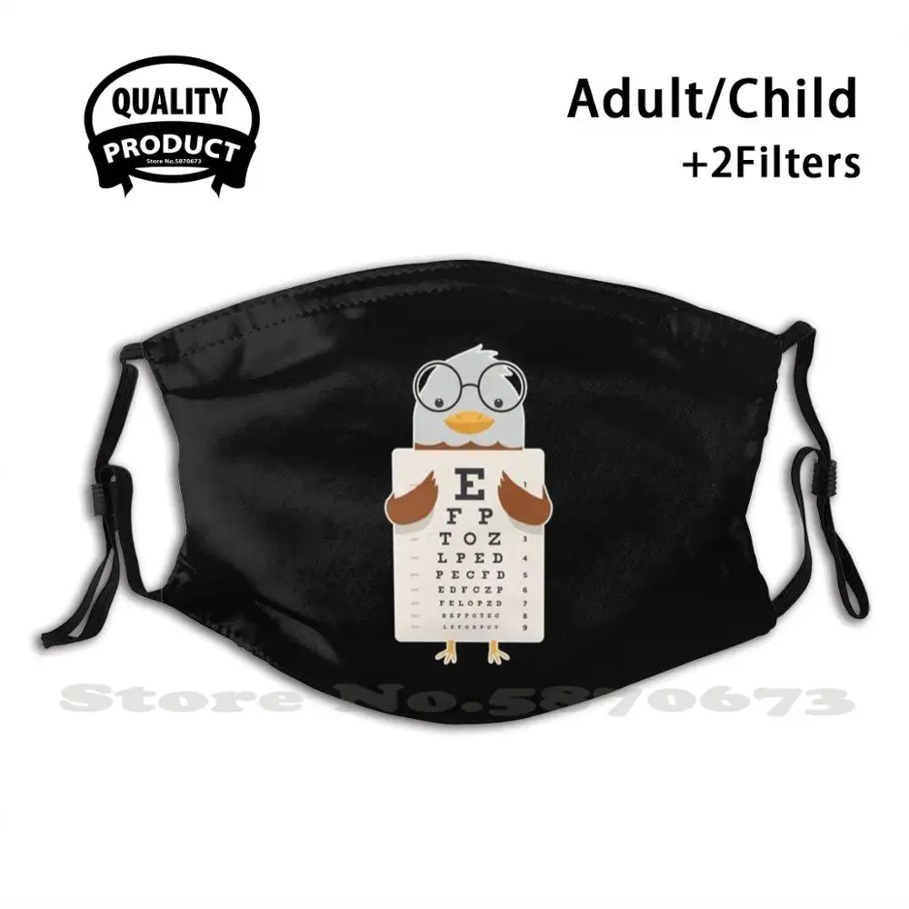 

Здесь показана забавная крутая Тканевая маска орла, которая носит очки и держит таблицу глаз Орлиный птичий глаз