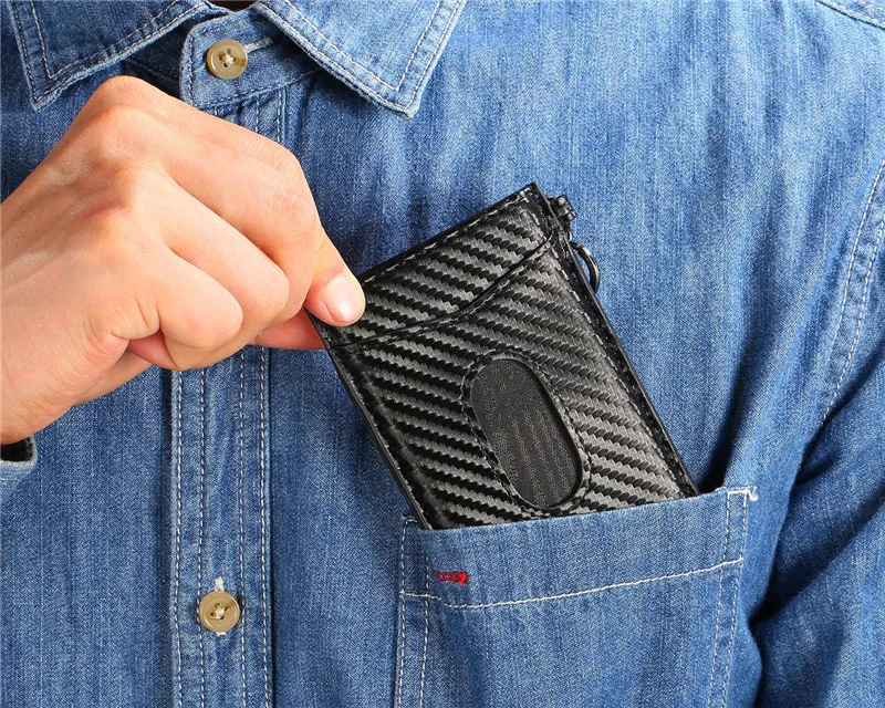 Bisi Goro RFID Блокировка кредитный держатель для карт Anit-theft кошелек карта для мужчин и женщин автоматический всплывающий Чехол для карт кожаный держатель для ID