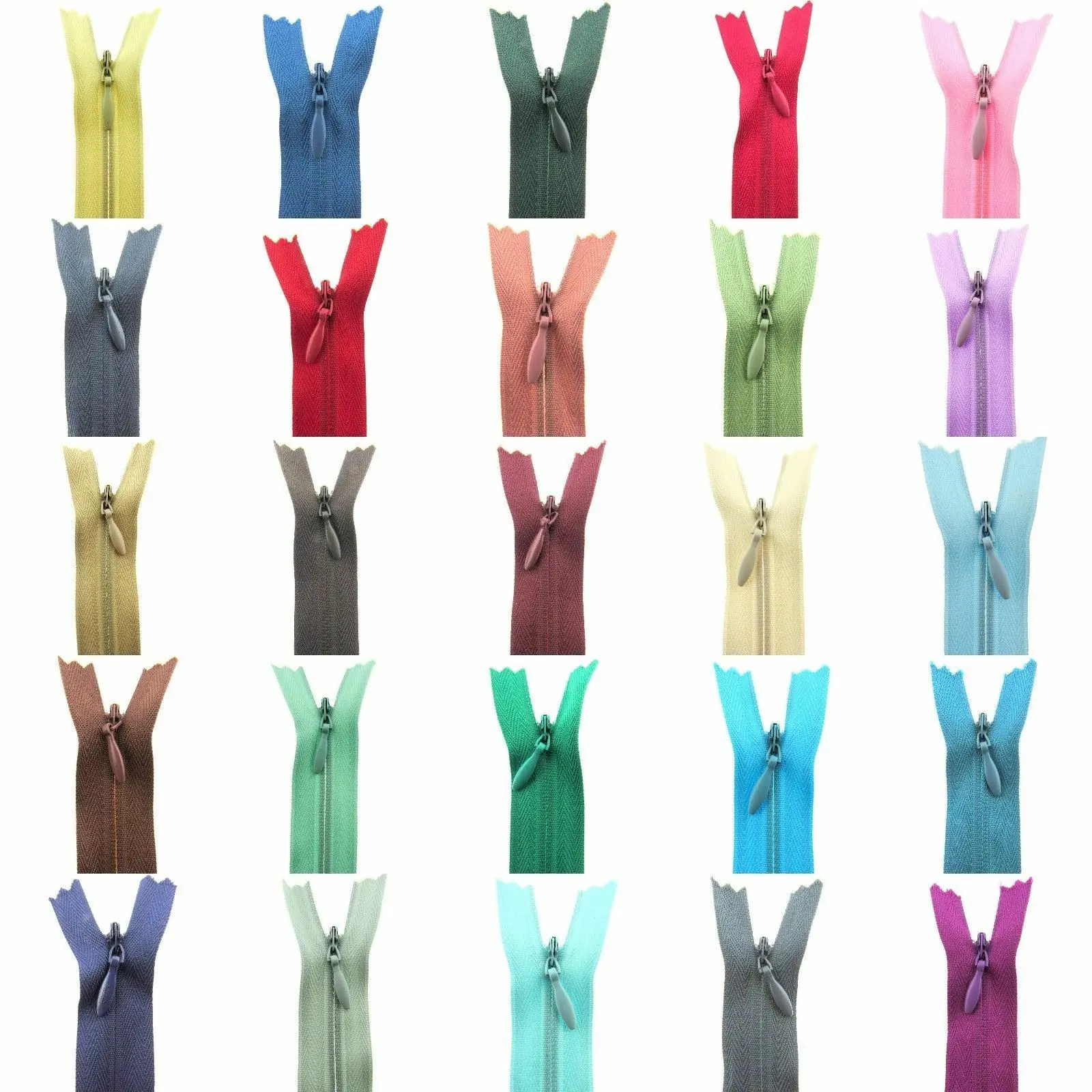 

5pcs 23/41cm Nylon Invisible Zip Zippers Multicolor Conceal Coil Zippers Bulk for DIY Making Fixing Clothing Bags New