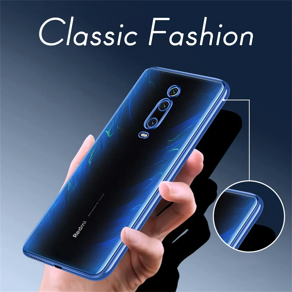 Прозрачный Модный чехол с покрытием для Xiaomi Mi 9T Pro роскошный мягкий ТПУ задней