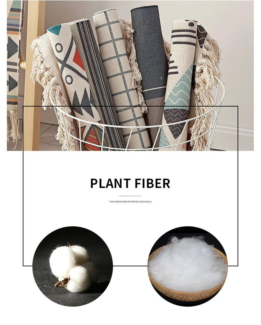 2020 Ретро богемный ручной тканый хлопковый льняной ковер для кровати