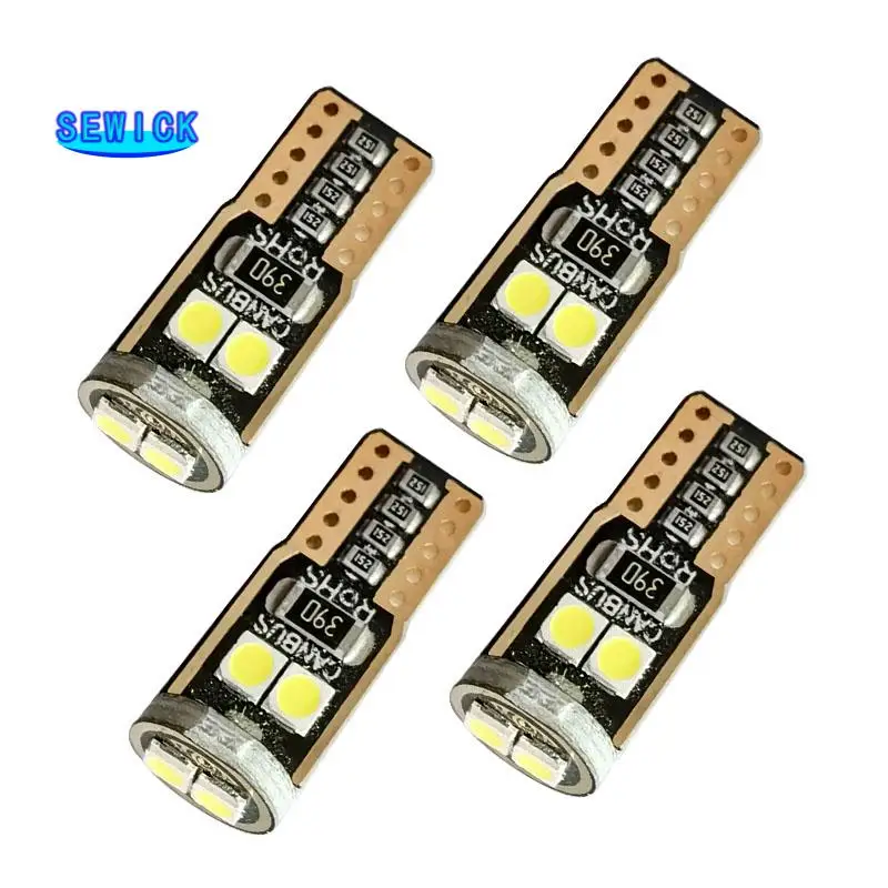 

300pcs T10 W5W 196 168 Car LED Interior Instrument Light Socket 3030 6SMD Diode Auto Parking Width Lamps License Plate Light