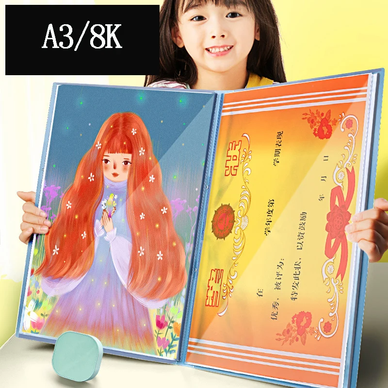 A3 8K Storage Picture Album Folder File Organizer Children's Art Drawing Paper Preservation Office Folders | Канцтовары для