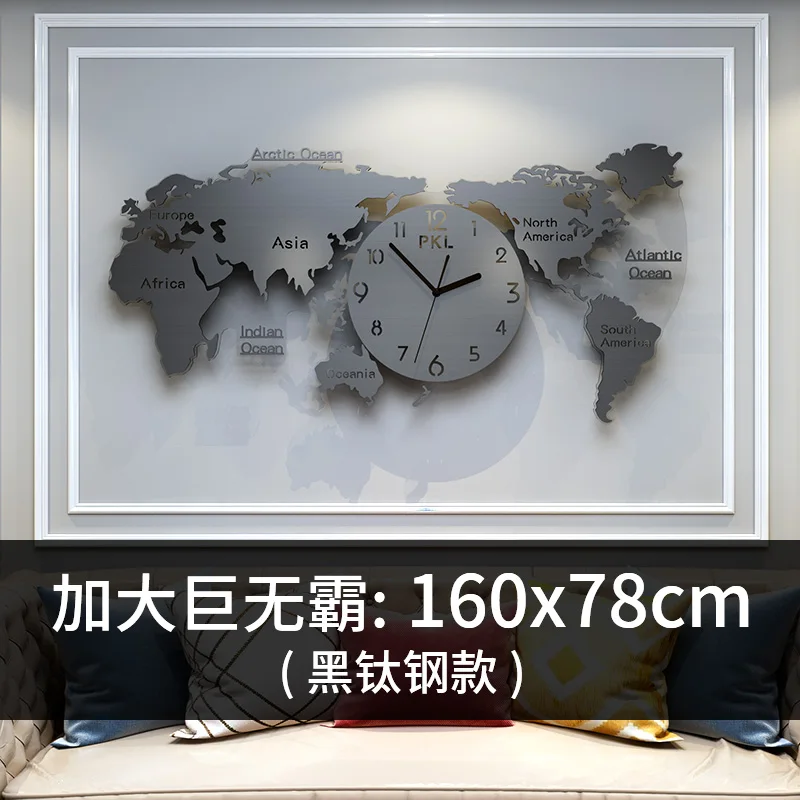 Large Luxury Wall Clock Modern Design Living Room Gold Silent Nordic Creative World Map Clocks 3d Watch Home Decoration Gift | Дом и сад