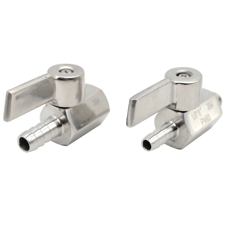

MINI Ball valve Stainless steel Handle 1/8 1/4 3/8 1/2 to 7mm 10mm 8mm 12mm Pipe Pagoda adapter female male 304 2 way ball valve