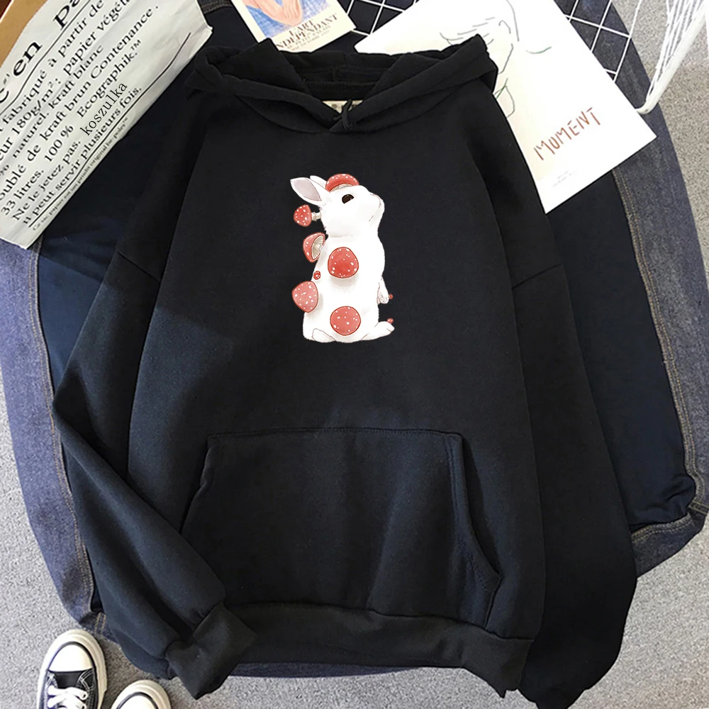 

Bunny Shroom Anime Hoodies Plus Fleece Hoodie Harajuku Pullover Sweatshirt Winter Kleidung Frauen Kawaii Manga Kleidung