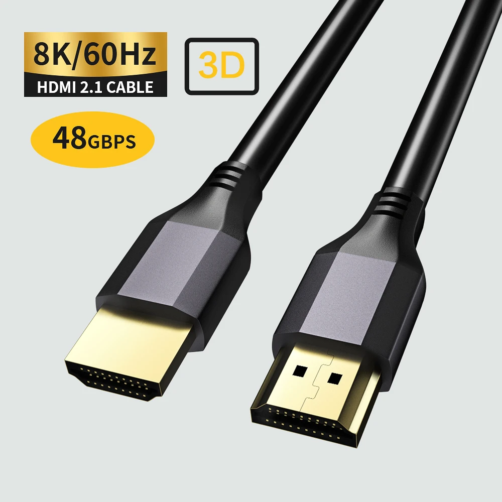 

HDMI 2.1 Cable for PS5 PS4 HDTV Apple TV Projectors HDMI Cable 8k 60Hz adapter for Xiaomi Mi Box Cable HDMI 2.0 4K 120Hz