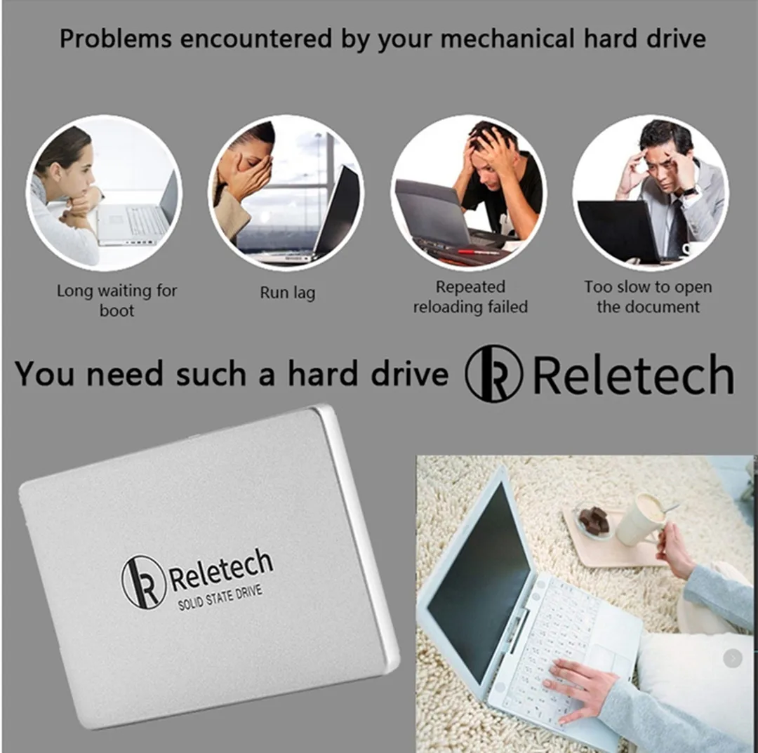 Внутренний твердотельный жесткий диск Reletech P400 SATA SSD 128 ГБ 256 512 ТБ SATA3 2 5 дюйма для