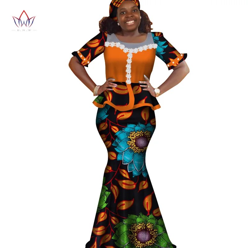 Женский комплект с юбкой в африканском стиле размера плюс Дашики укороченный топ