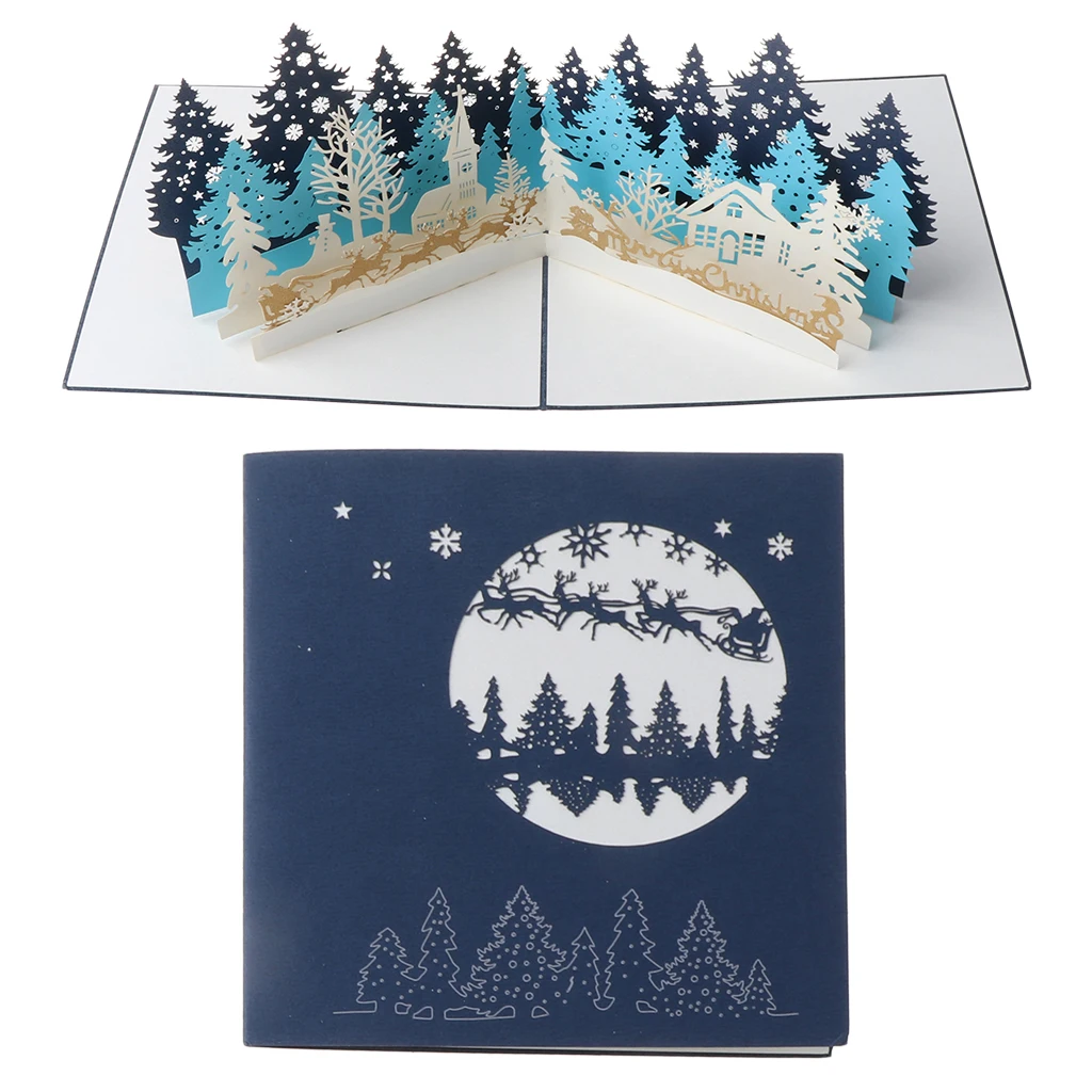 

Merry Christmas Cards Christmas Tree Winter Gift Pop-Up Cards Christmas Decorati