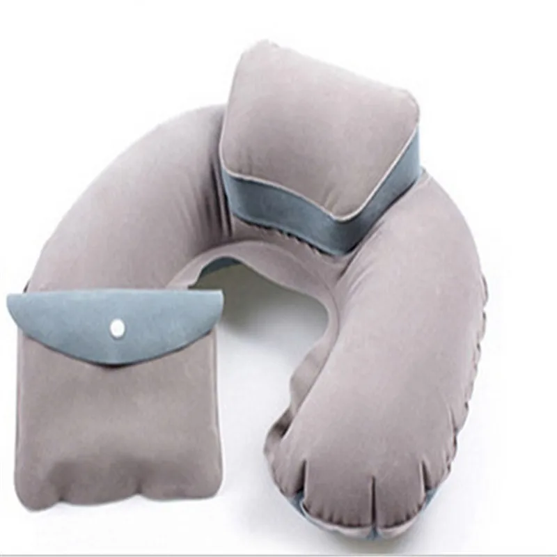 Новый Портативный U Форма надувной дорожный Подушка Поддержка из ПВХ с бархатным