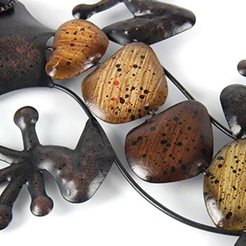 2Pcs Home Decor Metal Gecko Wall for Garden Decoration Outdoor Statues Accessories Sculptures and Animals Jardin |