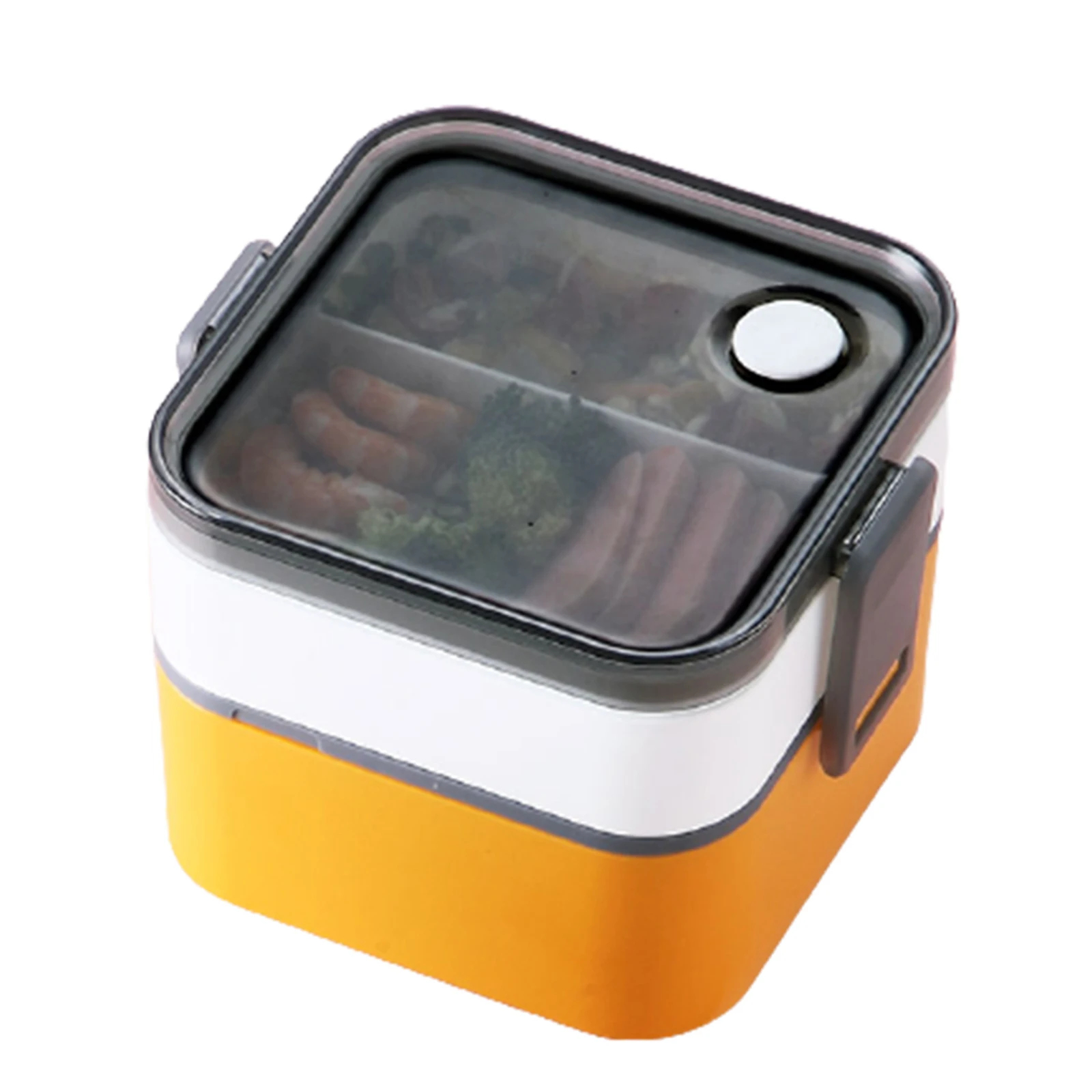 

Hot Double-Layer Bento Box with Partition Portable Microwaveable Lunch Box forStudents and Office Workers