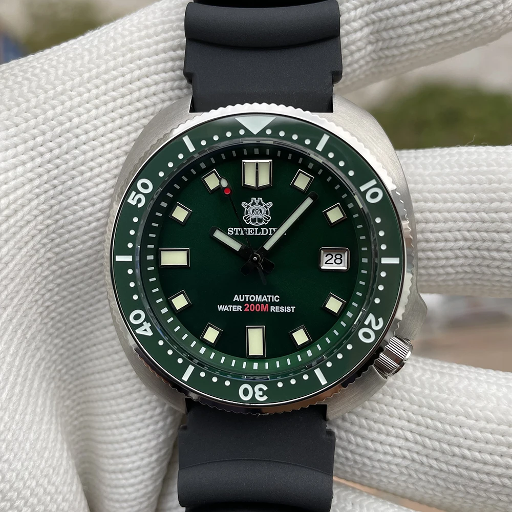 

STEELDIVE Design SD1980 Men's Diving Watch Big Face Abalone Luxury Automatic 200M 20Bar Waterproof Original Man Mechanical Watch