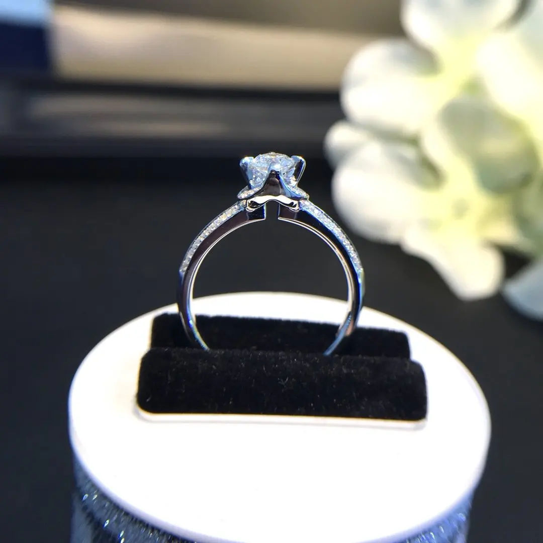 Кольцо из чистого золота 18 К с натуральным бриллиантом 2020 | Украшения и