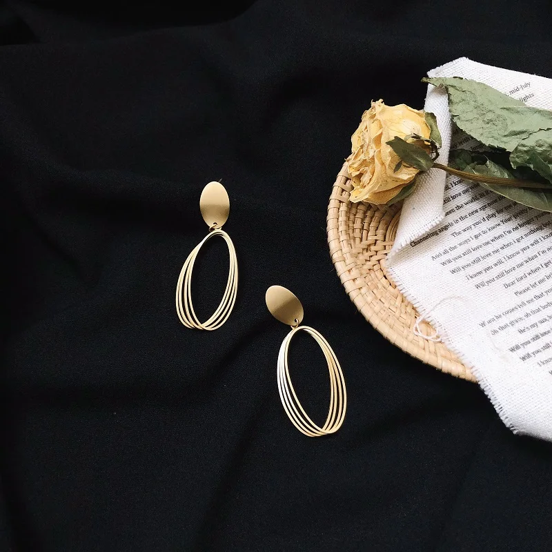 Новинка 2019 модные Универсальные женские серьги гвоздики в Корейском стиле