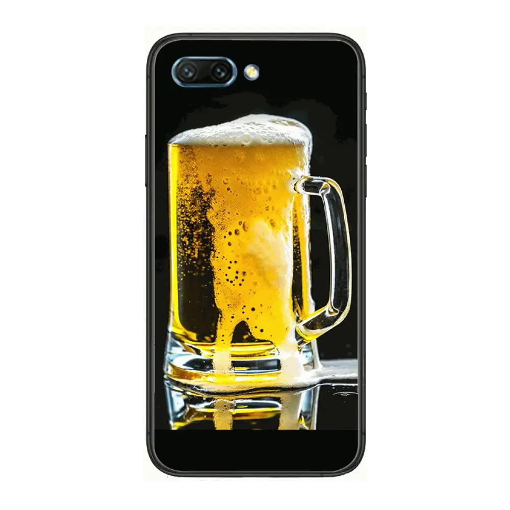 

Bumper Art Yellow Beer clear Phone Case For Huawei Honor 10 9 8 7 N Pro Lite A C RU Black Etui Coque Hoesjes comic fashion