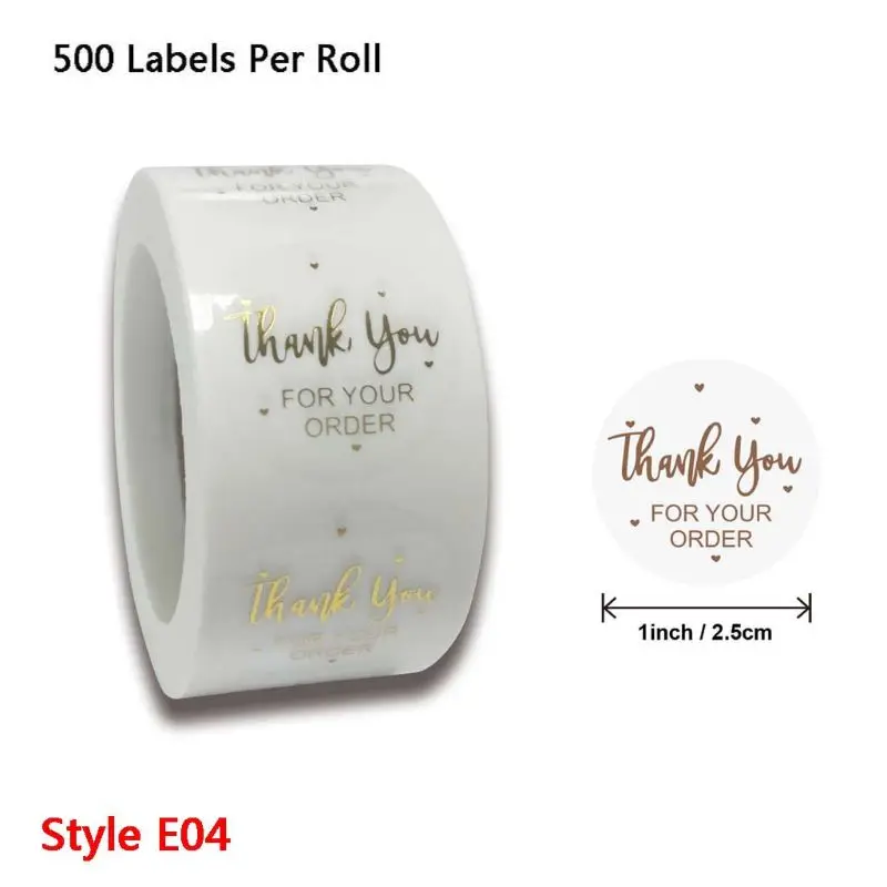 500pcs Thank You for Your Order Stickers Gold Foil Seal Labels Small Shop R7RC | Дом и сад