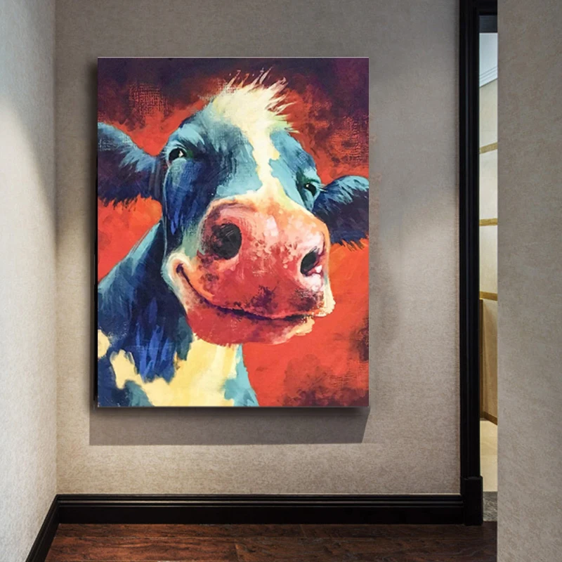 

Картина по номерам DIY картинки для раскраски по номерам с картина коровы Рисование акриловой краской. Reliefframed Home
