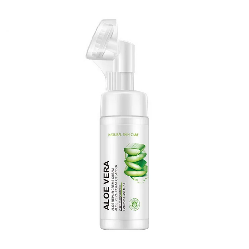 Алоэ вера очищающая пена для лица с кисточкой очищения отшелушивающая Глубокая