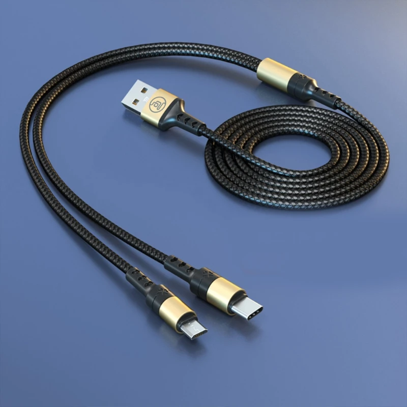 

Two in one Only Charging Cable with Two-way Function Micro Type C Data Cable 120/200CM Fast Charging Cable for Phones