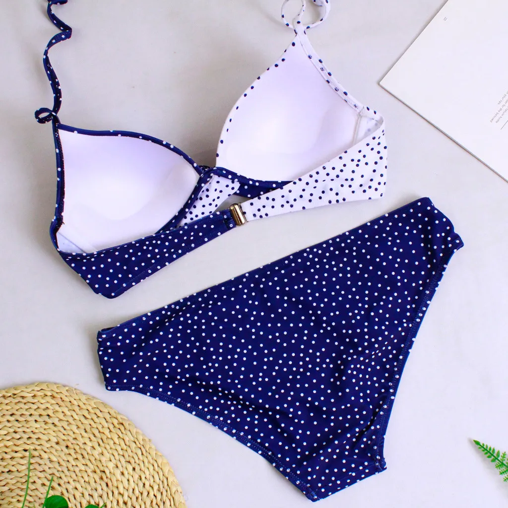 

GYHFG Sexy Women Push-up Padded Bra Tankini Halter Bikini Set Swimsuit Two Pieces Bathing Suit Swimwear Beachwear Lingerie 2020