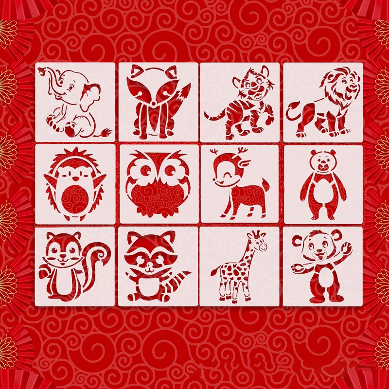 

Cartoon Animal Stencils For Painting Art Decoration Scrapbooking Stamping Embossing Photo Album Paper Card Templateard