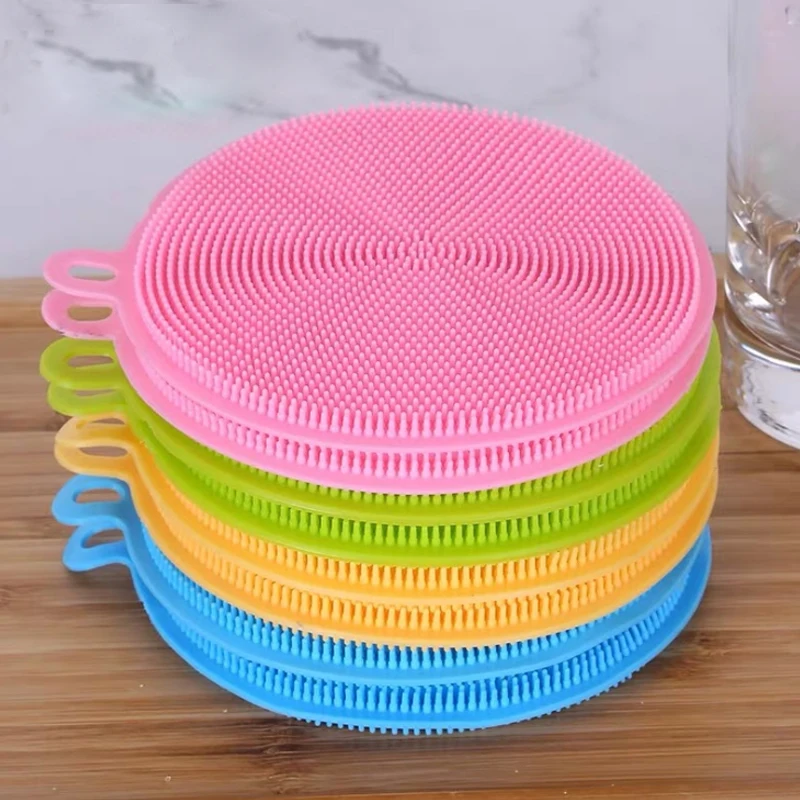 

Multifunctional Silicone Brush Kitchen Dishwasher Source Pad Decontamination Pot Bowl Brush Against Heat Table Mat Kitchen Tools