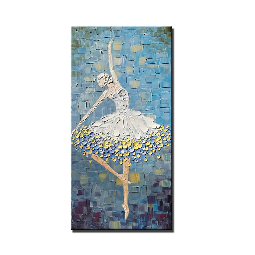 

Abstract Figure Oil Painting On Canvas Hand Painted Thick Oil Ballet Girl For Living Room Hotel Decor Modern Wall Art Paintings