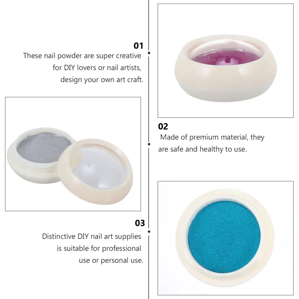 

7pcs Nail Art Mirror Effect Nail Powder Nail Art Glitter Powder with Brushes